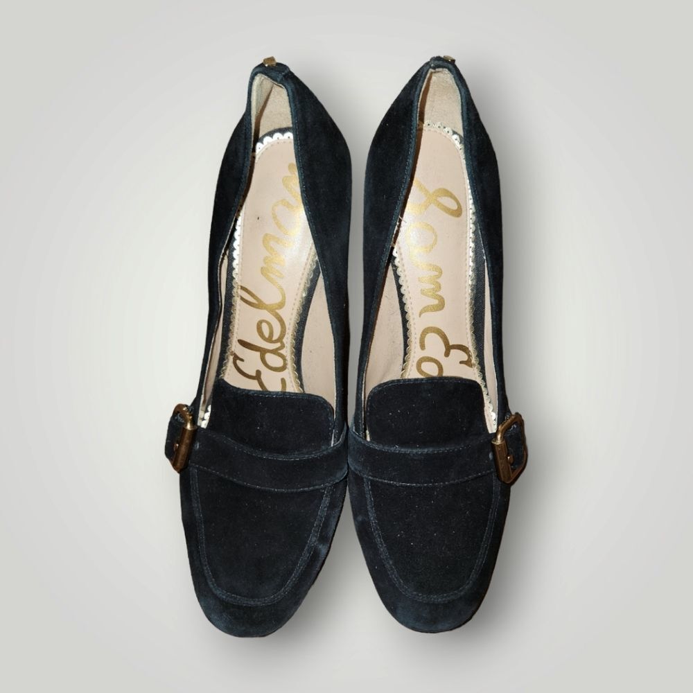 Sam Edelman Ellison Black Suede Pump Heels 8.5 - Picture 9 of 16
